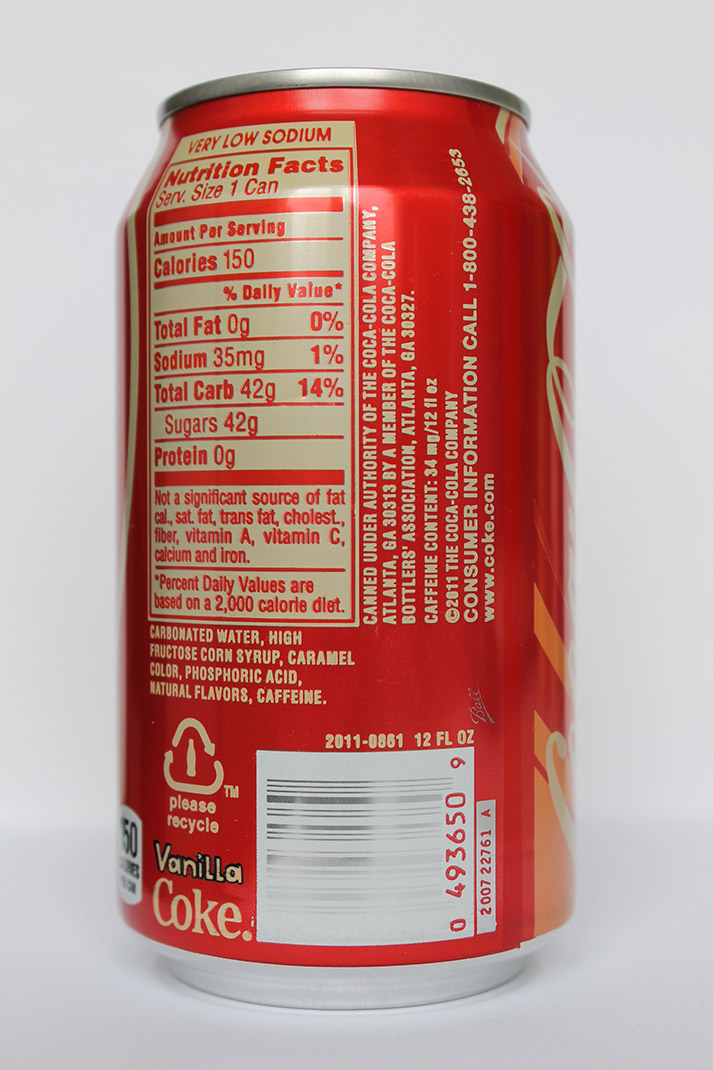 Coca-Cola VaniLLa složení