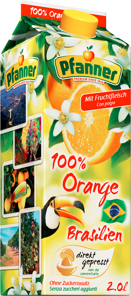 Přímo lisovaná pomerančová šťáva Brazilský pomeranč